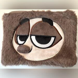 Disney Zootopia Miniso Flash Sloth Brown Faux Fur Purse Cosmetic Bag NWT